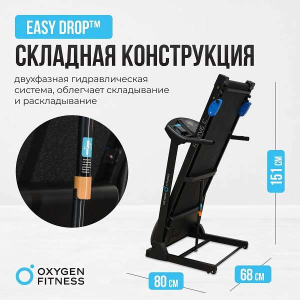 Беговая дорожка Oxygen Fitness REVIVE C с поручнями