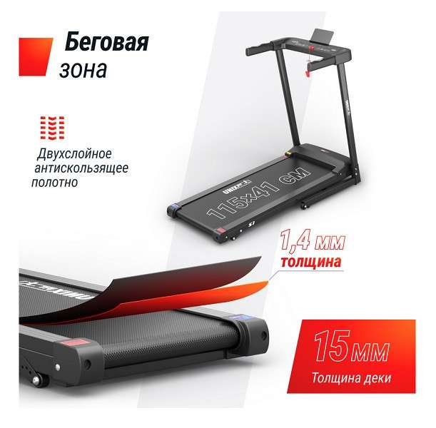 Беговая дорожка UNIX Fit Hi-tech S1 Black Беговая дорожка UNIX Fit Hi-tech S1 Black