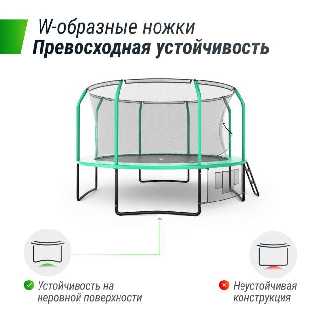 Батут UNIX line SUPREME GAME 12 ft Green