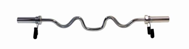 Гриф олимпийский сильноизогнутый хромированный 47" REBEL R-OB47-W-C с замками Гриф олимпийский сильноизогнутый хромированный 47" REBEL R-OB47-W-C с замками