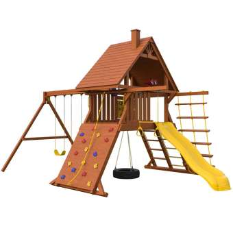 Детская игровая площадка NewSunrise SUNRISESTAR NS5 с деревянной крышей