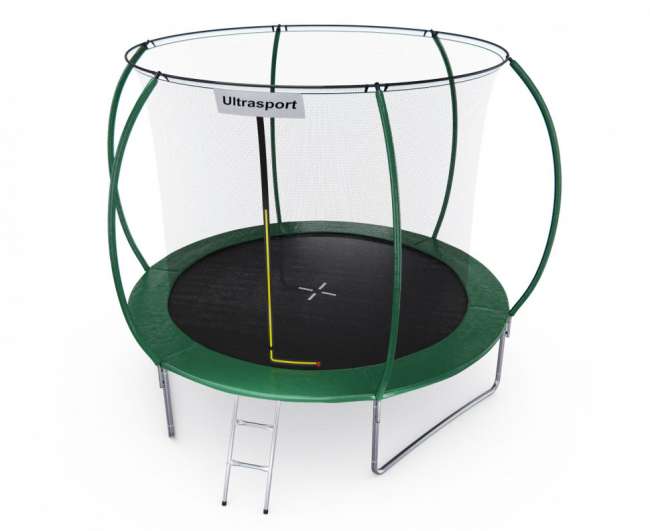 Батут DFC ULTRASPORT 10 ft с внутренней сеткой и лестницей