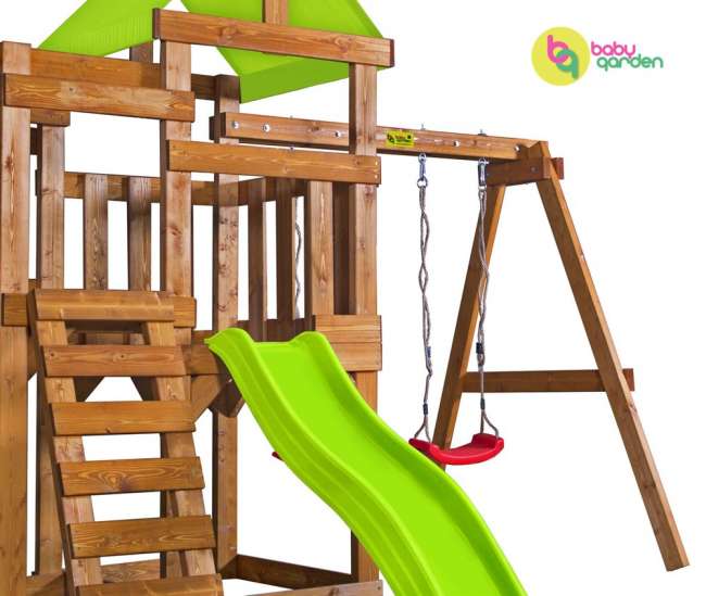 Деревянная игровая площадка Babygarden Play 5 светло-зеленая