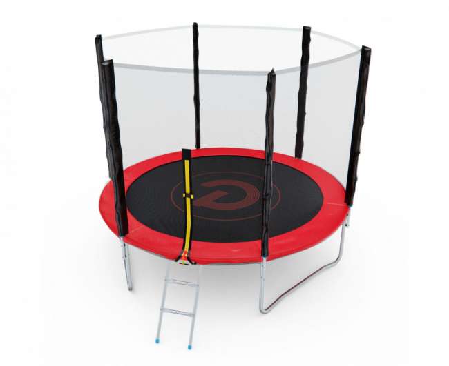 Батут с сеткой DFC PELPO 8 ft с лестницей RED