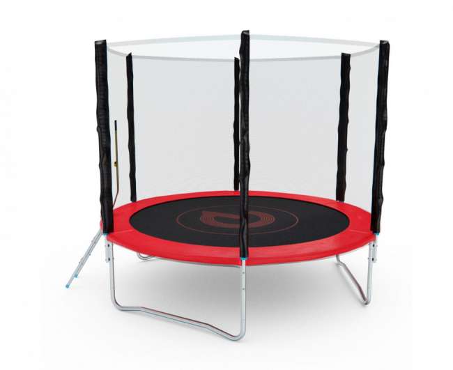Батут с сеткой DFC PELPO 8 ft с лестницей RED