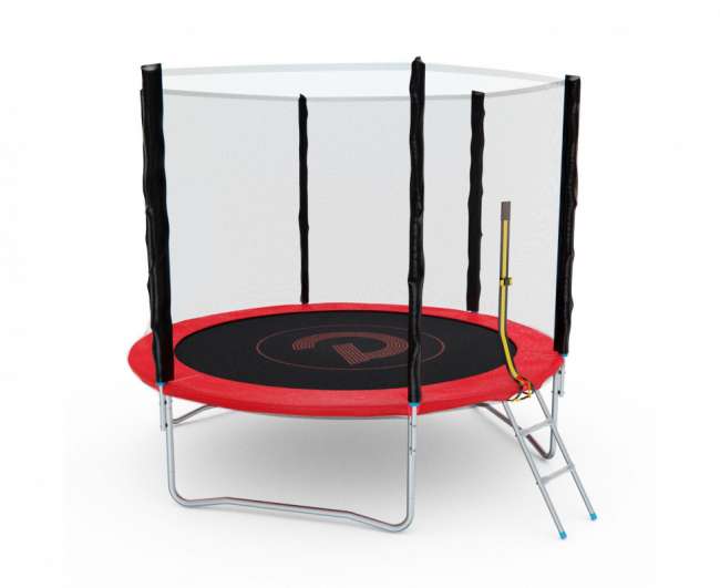 Батут с сеткой DFC PELPO 8 ft с лестницей RED