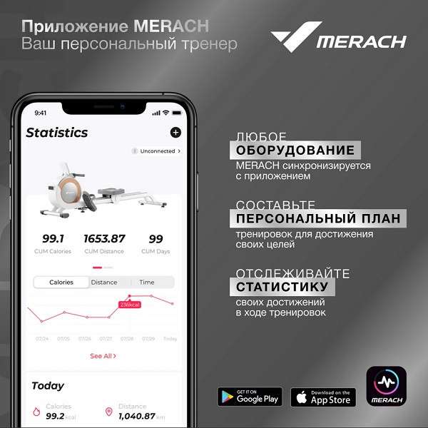 Эллиптический тренажер домашний MERACH K50 складной